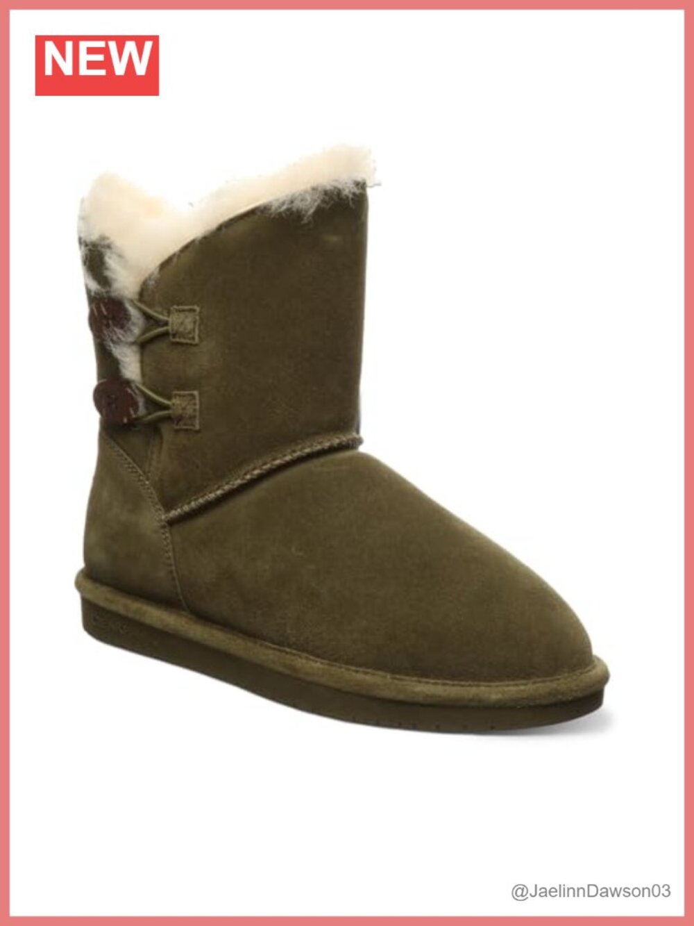 Sheepskin Wool Lined Slip On Mid Calf Boots Water Repellent